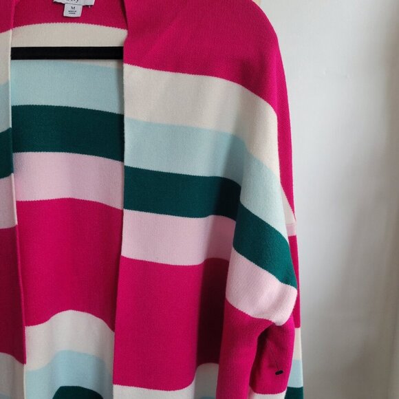 Crown and Ivy Rainbow Striped Relaxed Open Front Sweater/Jacket (Size: M) - Picture 10 of 14